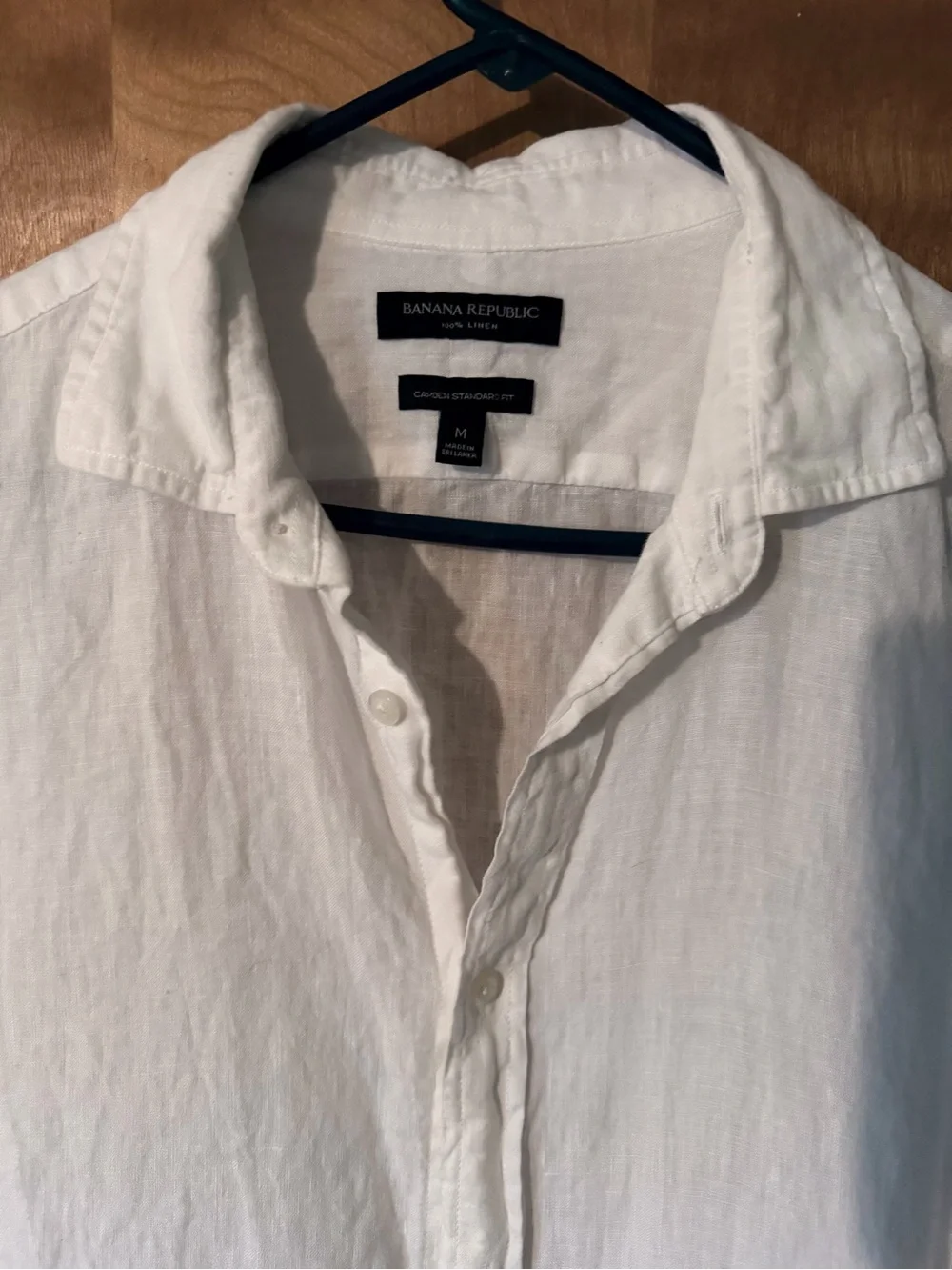 Banana Republic Men's Camden Standard 100% Linen Button-Down Shirt M